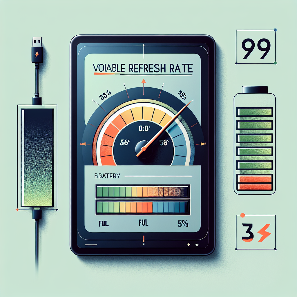 How do tablets with variable refresh rate displays conserve battery life?